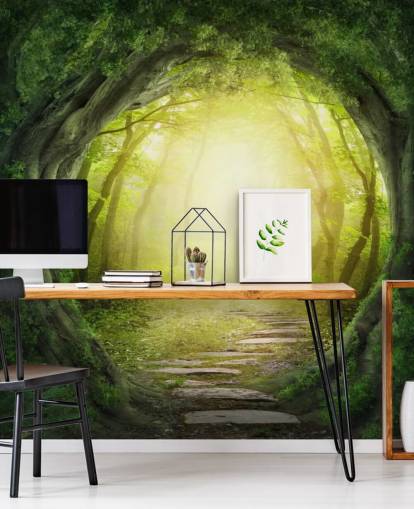 Papel pintado del túnel forestal