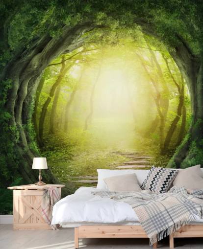 Papel pintado del túnel forestal