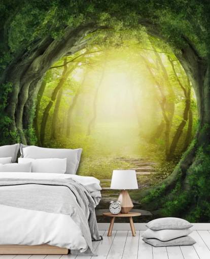 Papel pintado del túnel forestal