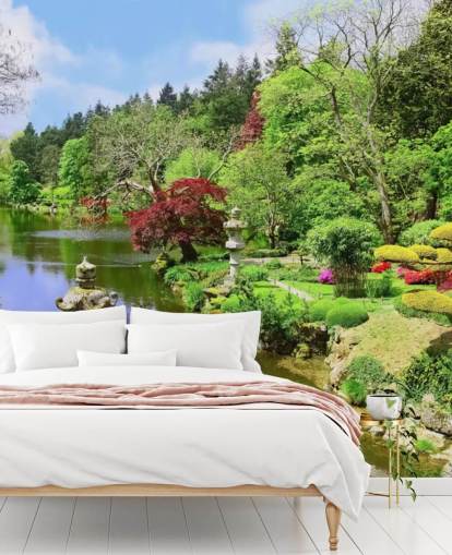 papel tapiz de jardín de estilo oriental