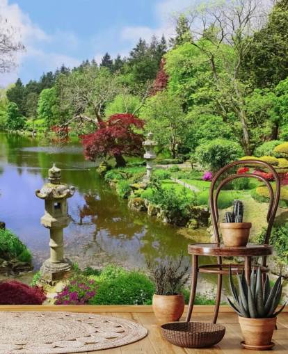 papier peint de jardin de style oriental papier peint de jardin de style oriental