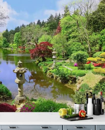 oriental style garden wallpaper oriental style garden wallpaper