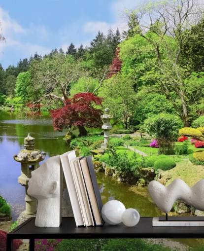 papier peint de jardin de style oriental