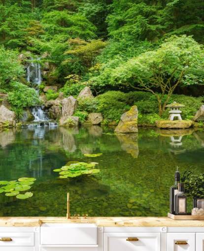 Decorazione murale con giardino giapponese