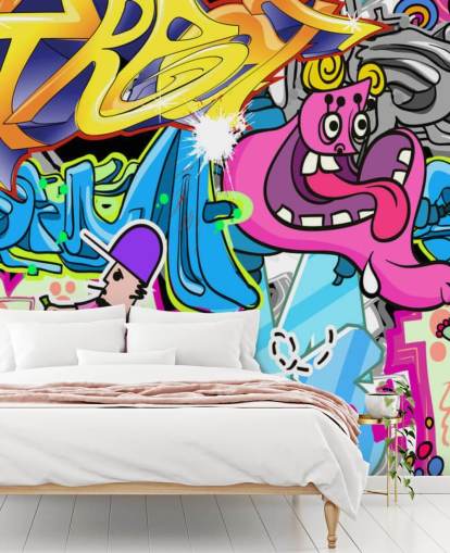 Mural Grafiti de dibujos animados