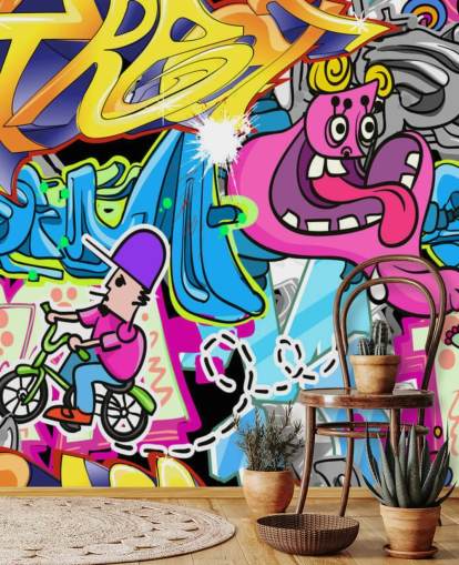 Mural de arte de parede de graffiti