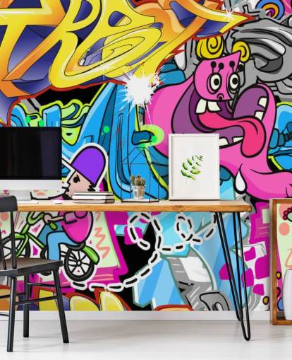 Mural Grafiti de dibujos animados