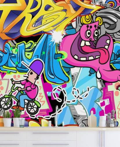 Cartoon Graffiti Wall Art Mural Cartoon Graffiti Wall Art Mural