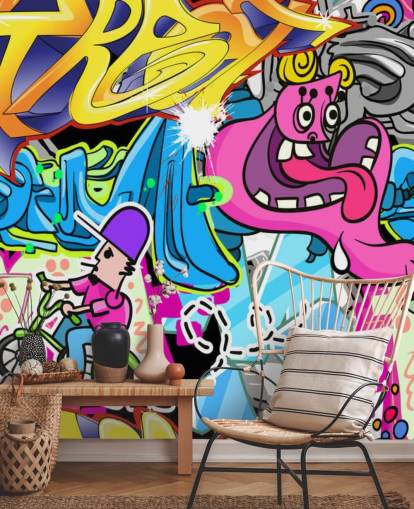 Mural Grafiti de dibujos animados Mural Grafiti de dibujos animados