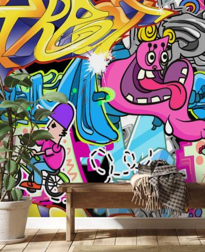 Mural Grafiti de dibujos animados Mural Grafiti de dibujos animados