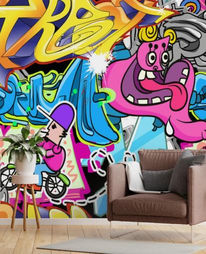 Mural de arte de parede de graffiti