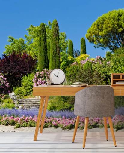 Bloemrijke tuin behang Bloemrijke tuin behang