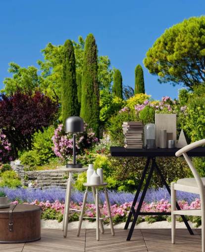 Carta da parati giardino fiorito