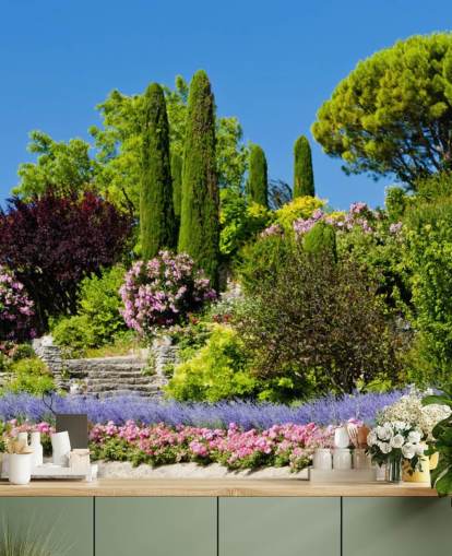 Carta da parati giardino fiorito