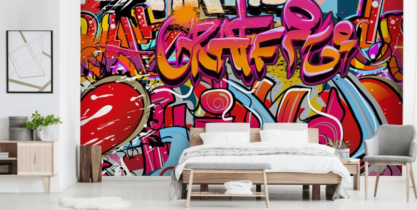 Set Biancheria Da Letto Hip Hop Graffiti: Copripiumino In Microfibra Per Ragazzi E Adolescenti