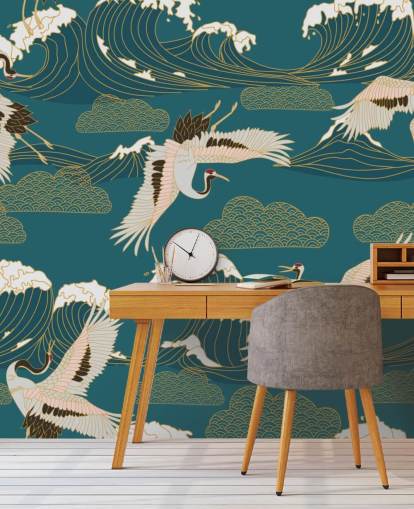 vaaleanpunainen ja valkoinen nosturit sinivihreä vihreä valtameri tausta taustakuva vaaleanpunainen ja valkoinen nosturit sinivihreä vihreä valtameri tausta taustakuva