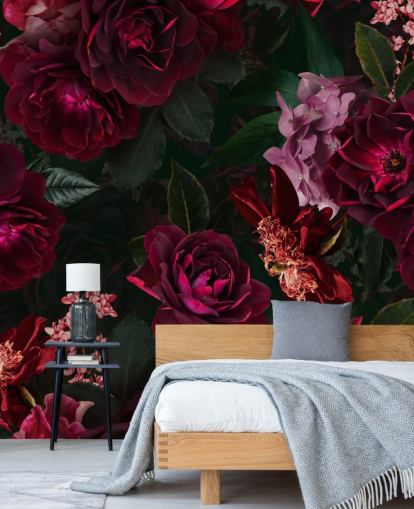 papel de parede flor rosa escuro