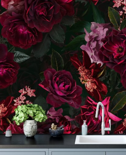 papel de parede flor rosa escuro papel de parede flor rosa escuro