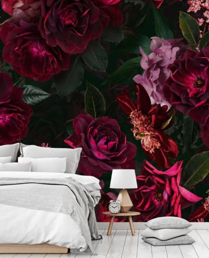 papel de parede flor rosa escuro