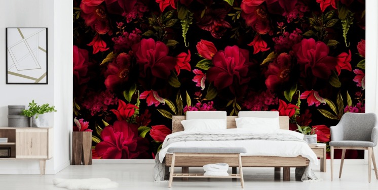 Rød bakgrunn Røde veggmalerier | Wallsauce NO