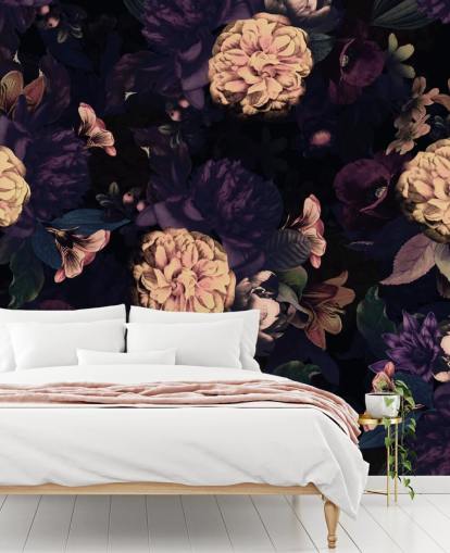 dark pink and navy foliage with light pink carnation flowers wallpaper dark pink and navy foliage with light pink carnation flowers wallpaper