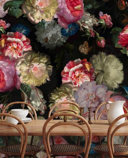 rosa ros och fjäril mörk blommig tapeter rosa ros och fjäril mörk blommig tapeter