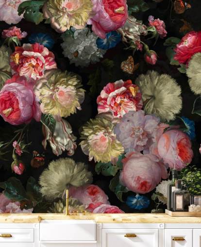 pink rose and butterfly dark floral wallpaper pink rose and butterfly dark floral wallpaper