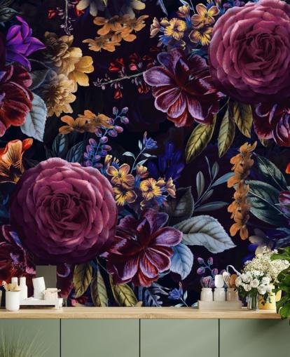 papel de parede de flor rosa e roxo escuro