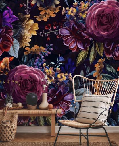 papel de parede de flor rosa e roxo escuro