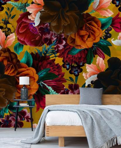 papier peint de fleurs tropicales colorées