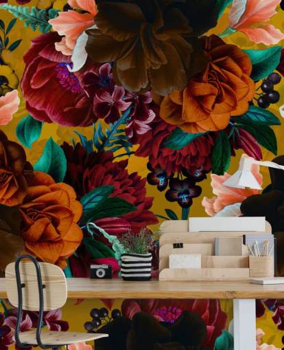 papier peint de fleurs tropicales colorées