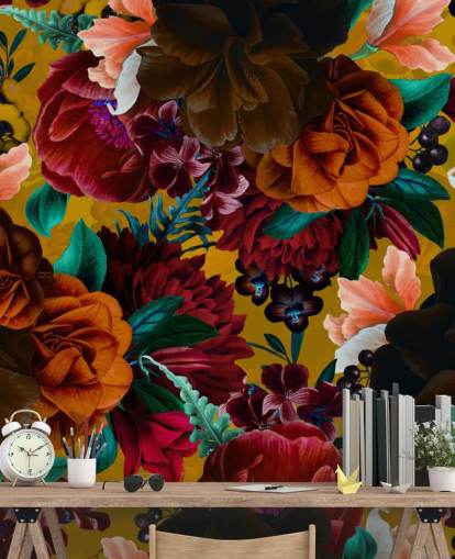 papier peint de fleurs tropicales colorées