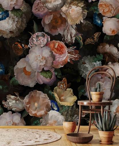 efeito antigo papel de parede floral em tons sépia efeito antigo papel de parede floral em tons sépia