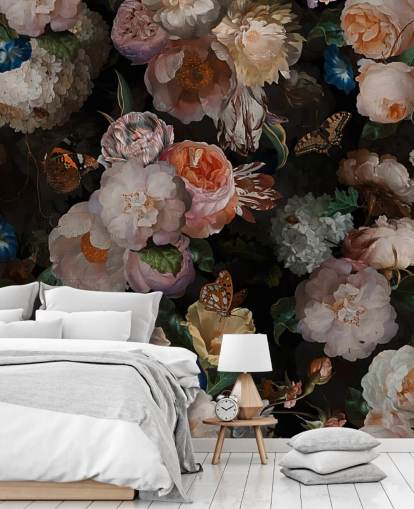 efeito antigo papel de parede floral em tons sépia efeito antigo papel de parede floral em tons sépia