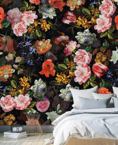 blanding af farverige blomster tapet blanding af farverige blomster tapet