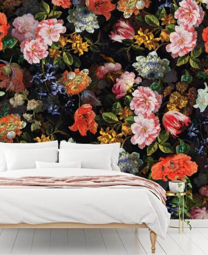 blanding av fargerike blomster tapet