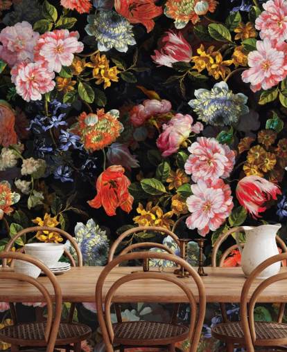 Mix aus bunten Blumen-Tapete