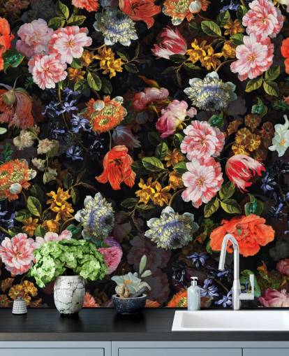 Mix aus bunten Blumen-Tapete Mix aus bunten Blumen-Tapete