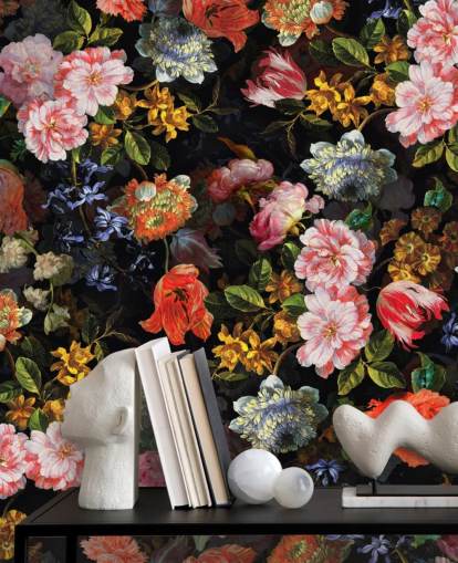 mistura de flores coloridas papel de parede