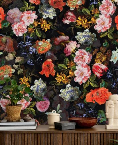 Mix aus bunten Blumen-Tapete