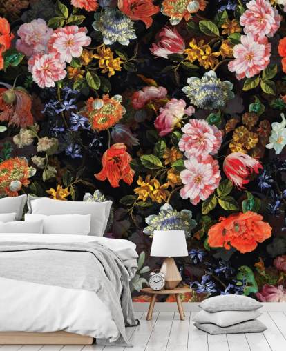 Mix aus bunten Blumen-Tapete