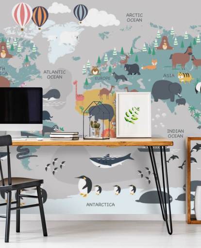 papel tapiz de mapa de animales para niños papel tapiz de mapa de animales para niños