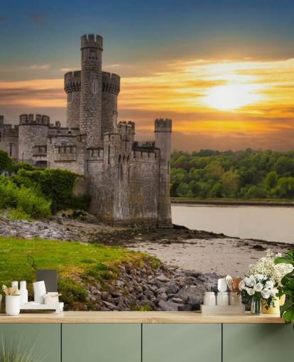 ireland sunset wallpaper mural called Blackrock Castle Observatory for bedrooms, home offices and more