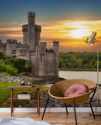 Carta da parati murale con tramonto irlandese chiamato Blackrock Castle Observatory per camere da letto, casa, uffici e altro
