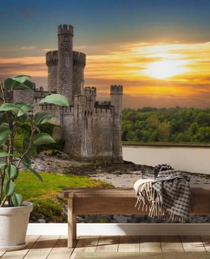 Carta da parati murale con tramonto irlandese chiamato Blackrock Castle Observatory per camere da letto, casa, uffici e altro
