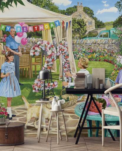 21. Geburtstag im Garten Tapete