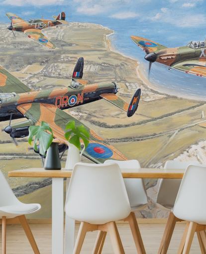 papel de parede spitfires voando sobre dover