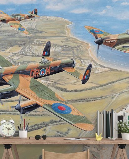 papel de parede spitfires voando sobre dover