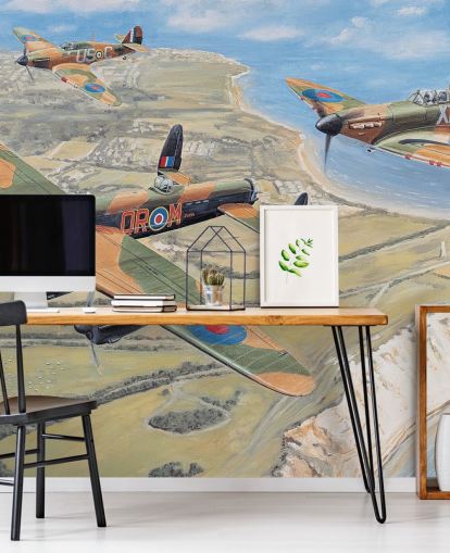spitfires flying over dover wallpaper