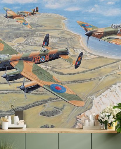 spitfires flying over dover wallpaper